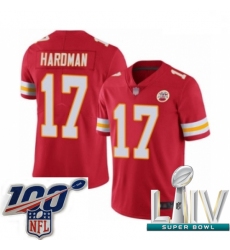 2020 Super Bowl LIV Youth Kansas City Chiefs #17 Mecole Hardman Red Team Color Vapor Untouchable Limited Player Football Jersey