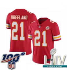2020 Super Bowl LIV Youth Kansas City Chiefs #21 Bashaud Breeland Red Team Color Vapor Untouchable Limited Player Football Jersey