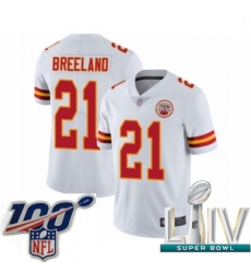 2020 Super Bowl LIV Youth Kansas City Chiefs #21 Bashaud Breeland White Vapor Untouchable Limited Player Football Jersey