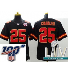2020 Super Bowl LIV Youth Kansas City Chiefs #25 Jamaal Charles Black Team Color Vapor Untouchable Limited Player Football Jersey