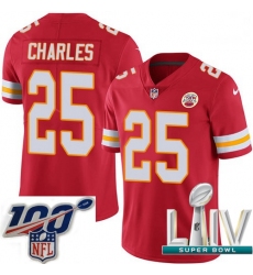 2020 Super Bowl LIV Youth Kansas City Chiefs #25 Jamaal Charles Red Team Color Vapor Untouchable Limited Player Football Jersey