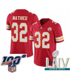 2020 Super Bowl LIV Youth Kansas City Chiefs #32 Tyrann Mathieu Red Team Color Vapor Untouchable Limited Player Football Jersey