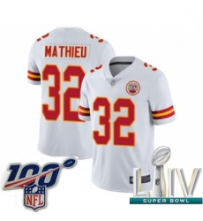 2020 Super Bowl LIV Youth Kansas City Chiefs #32 Tyrann Mathieu White Vapor Untouchable Limited Player Football Jersey