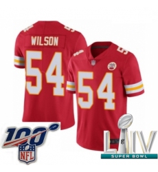 2020 Super Bowl LIV Youth Kansas City Chiefs #54 Damien Wilson Red Team Color Vapor Untouchable Limited Player Football Jersey