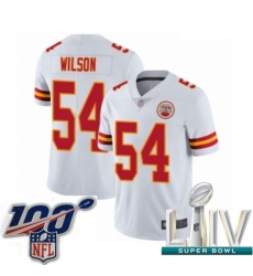 2020 Super Bowl LIV Youth Kansas City Chiefs #54 Damien Wilson White Vapor Untouchable Limited Player Football Jersey