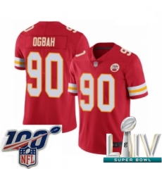 2020 Super Bowl LIV Youth Kansas City Chiefs #90 Emmanuel Ogbah Red Team Color Vapor Untouchable Limited Player Football Jersey
