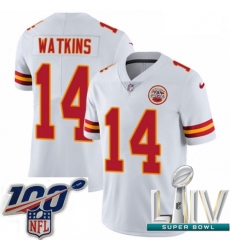 2020 Super Bowl LIV Youth Nike Kansas City Chiefs #14 Sammy Watkins White Vapor Untouchable Limited Player NFL Jersey