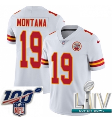 2020 Super Bowl LIV Youth Nike Kansas City Chiefs #19 Joe Montana White Vapor Untouchable Limited Player NFL Jersey