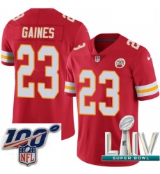 2020 Super Bowl LIV Youth Nike Kansas City Chiefs #23 Phillip Gaines Red Team Color Vapor Untouchable Limited Player NFL Jersey