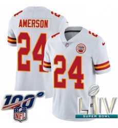 2020 Super Bowl LIV Youth Nike Kansas City Chiefs #24 David Amerson White Vapor Untouchable Limited Player NFL Jersey