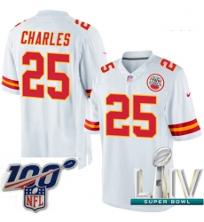2020 Super Bowl LIV Youth Nike Kansas City Chiefs #25 Jamaal Charles White Vapor Untouchable Limited Player NFL Jersey