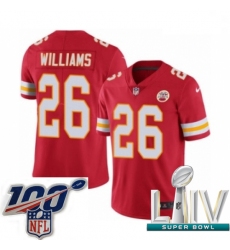 2020 Super Bowl LIV Youth Nike Kansas City Chiefs #26 Damien Williams Red Team Color Vapor Untouchable Limited Player NFL Jersey
