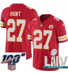 2020 Super Bowl LIV Youth Nike Kansas City Chiefs #27 Kareem Hunt Red Team Color Vapor Untouchable Limited Player NFL Jersey