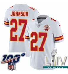 2020 Super Bowl LIV Youth Nike Kansas City Chiefs #27 Larry Johnson White Vapor Untouchable Limited Player NFL Jersey