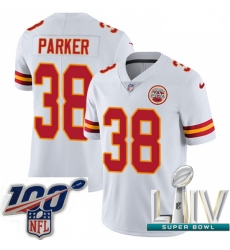 2020 Super Bowl LIV Youth Nike Kansas City Chiefs #38 Ron Parker White Vapor Untouchable Limited Player NFL Jersey