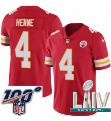 2020 Super Bowl LIV Youth Nike Kansas City Chiefs #4 Chad Henne Red Team Color Vapor Untouchable Limited Player NFL Jersey