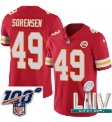 2020 Super Bowl LIV Youth Nike Kansas City Chiefs #49 Daniel Sorensen Red Team Color Vapor Untouchable Limited Player NFL Jersey