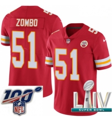 2020 Super Bowl LIV Youth Nike Kansas City Chiefs #51 Frank Zombo Red Team Color Vapor Untouchable Limited Player NFL Jersey
