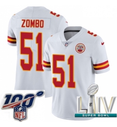 2020 Super Bowl LIV Youth Nike Kansas City Chiefs #51 Frank Zombo White Vapor Untouchable Limited Player NFL Jersey