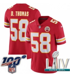 2020 Super Bowl LIV Youth Nike Kansas City Chiefs #58 Derrick Thomas Red Team Color Vapor Untouchable Limited Player NFL Jersey