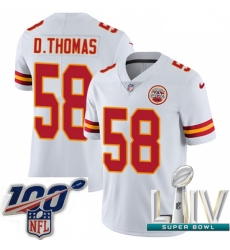 2020 Super Bowl LIV Youth Nike Kansas City Chiefs #58 Derrick Thomas White Vapor Untouchable Limited Player NFL Jersey