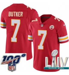 2020 Super Bowl LIV Youth Nike Kansas City Chiefs #7 Harrison Butker Red Team Color Vapor Untouchable Limited Player NFL Jersey