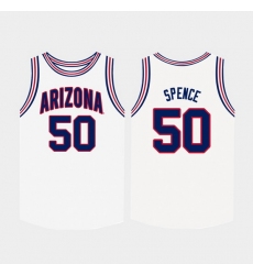 Men Arizona Wildcats Alec Spence White College Basketball Jersey