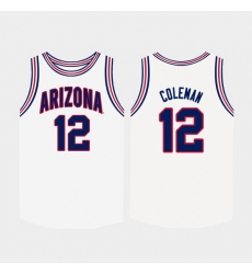 Men Arizona Wildcats Justin Coleman White College Basketball Jersey