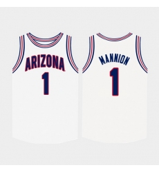 Men Arizona Wildcats Nico Mannion College Basketball White Jersey