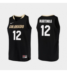 Men Colorado Buffaloes Aj Martinka Black Replica College Basketball Jersey