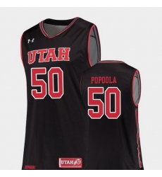 Men Utah Utes Christian Popoola Black Replica College Basketball Jersey