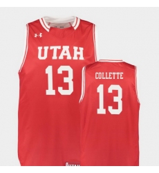 Men Utah Utes David Collette Red Replica College Basketball Jersey