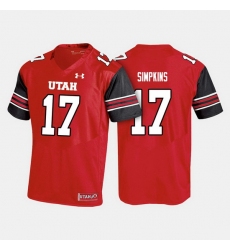 Men Utah Utes Demari Simpkins College Football Red Jersey