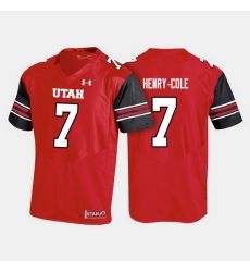 Men Utah Utes Devonta'E Henry Cole College Football Red Jersey