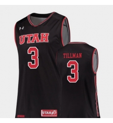 Men Utah Utes Donnie Tillman Black Replica College Basketball Jersey
