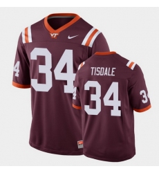 Men Virginia Tech Hokies Alan Tisdale Replica Maroon Football Game Jersey