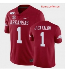 Arkansas Razorbacks #1 Jefferson red jersey
