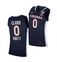 Virginia Cavaliers Kihei Clark Virginia Cavaliers Navy Unity 2021 Road Secondary Logo Jersey