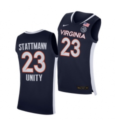 Virginia Cavaliers Kody Stattmann Virginia Cavaliers Navy Unity 2021 Road Secondary Logo Jersey