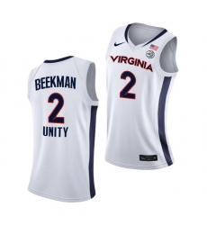 Virginia Cavaliers Reece Beekman Virginia Cavaliers White Unity 2021 New Brand Jersey