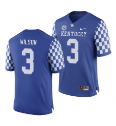 Kentucky Wildcats Terry Wilson Royal College Football Men'S Jersey