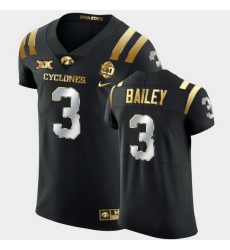 Men Iowa State Cyclones Jaquan Bailey 2021 Fiesta Bowl Black Golden Edition Jersey