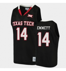 Men Texas Tech Red Raiders Andre Emmett Alumni Black Basketball Jersey