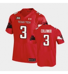 Men Texas Tech Red Raiders Henry Colombi Replica Red Football Team Jersey