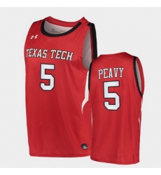 Men Texas Tech Red Raiders Micah Peavy Alternate Red Basketball 2020 21 Jersey