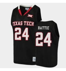 Men Texas Tech Red Raiders Tony Battie Alumni Black Basketball Jersey
