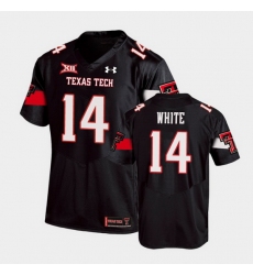 Men Texas Tech Red Raiders Xavier White Replica Black Football Team Jersey