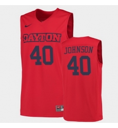 Men Dayton Flyers Chase Johnson College Basketball Red Jersey