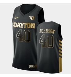 Men Dayton Flyers Chase Johnson Golden Edition Black Limited Jersey