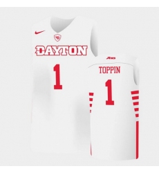 Men Dayton Flyers Obi Toppin College Basketball White Jersey 0A